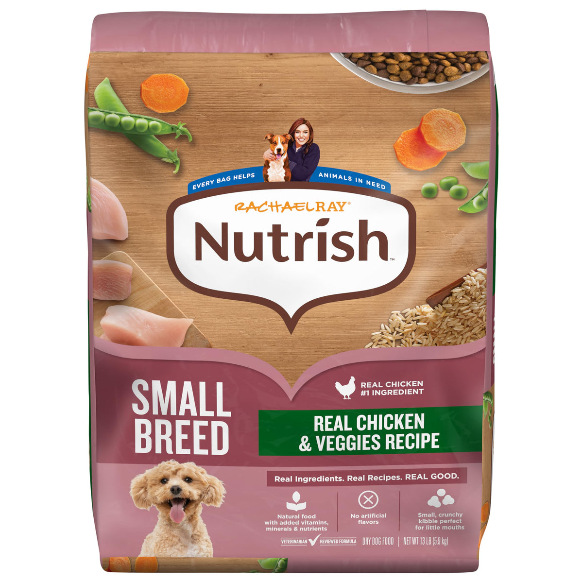 Nutrish Rachael Ray Dry Dog Food Small Breed Real Chicken & Veggies Recipe, 5 lb. Bag (Pack of 2)