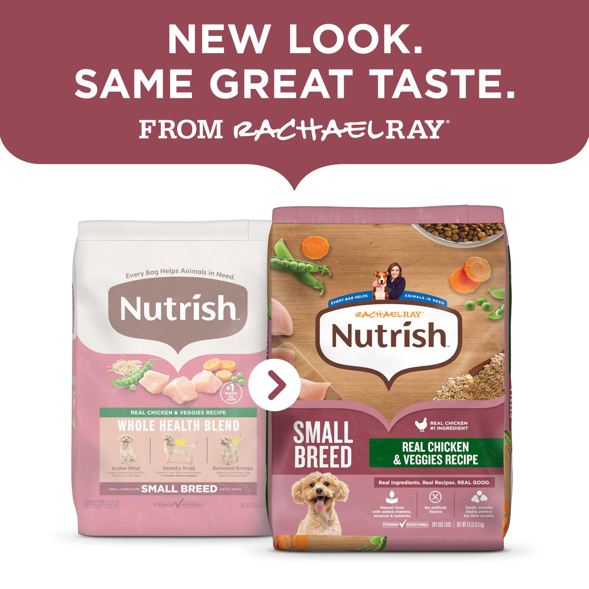Nutrish Rachael Ray Dry Dog Food Small Breed Real Chicken & Veggies Recipe, 5 lb. Bag (Pack of 2)