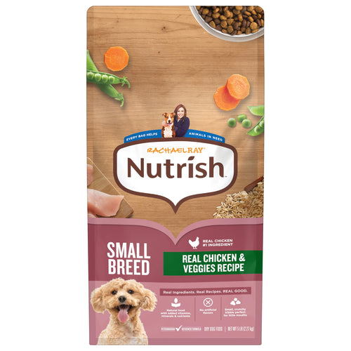 Nutrish Rachael Ray Dry Dog Food Small Breed Real Chicken & Veggies Recipe, 5 lb. Bag (Pack of 2)